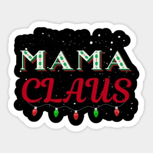 Mama Claus Christmas Lights Holly Snow Night Sticker